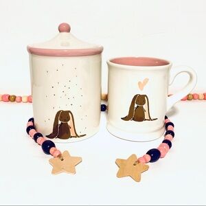 Magenta‎ Bunny Easter Canister and Mug
